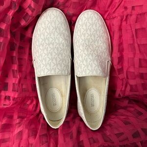 Michael Kors Slip On Sneakers White Shoes Loafers womens mk shoes